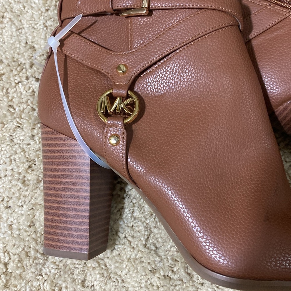 Michael Kors NEW heeled ankle boots brown cognac size 8 - Picture 5 of 13